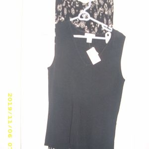 Sleeveless Black top with skirt